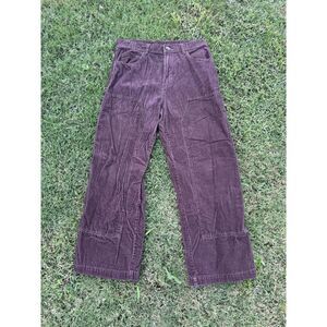 Vintage No Boundaries Cargo Pants Men's 32 x 31 MaroonDouble Knee Corduroy Y2K